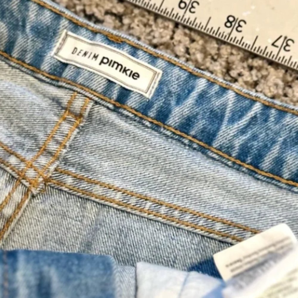 NEW Jean Shorts High Rise Distressed ASOS by Denim pimkie LIGHT WASH SZ 6 - Picture 9 of 16